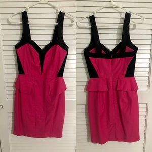 Bebe Pink and Black Mini Dress